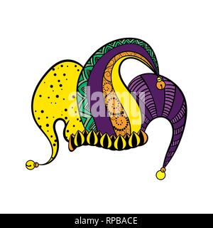 Jester's hat. Vector illustration. Stock Vector