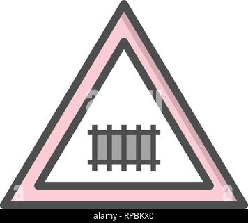 Vector Level crossing (with gate) Road Sign Icon Stock Vector Image ...