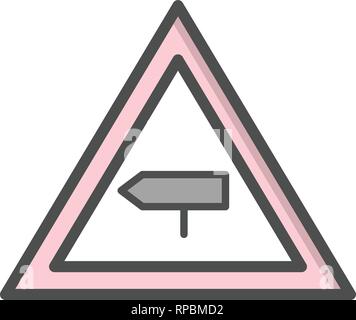 Vector Major cross road Road Sign Icon Stock Vector