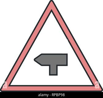 Vector Major cross road Road Sign Icon Stock Vector