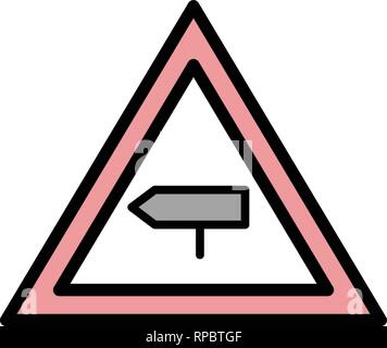 Vector Major cross road Road Sign Icon Stock Vector