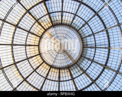 Symmetrical round dome of the Galleria Vittorio Emanuele II, Milan, Italy