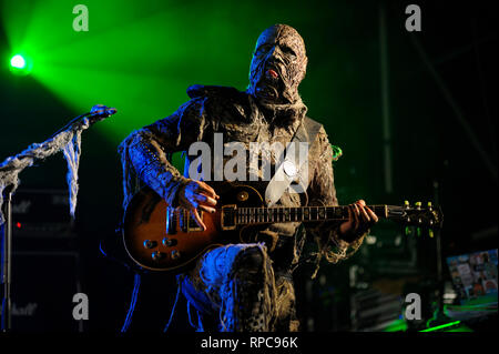 Lordi, hard rock group from Finland, performing on stage. August 23, 2017. Kiev, Ukraine Stock Photo