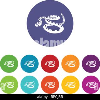Rattlesnake icons set vector color Stock Vector