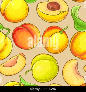 peach vector pattern on color background Stock Vector
