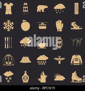 Outdoor icons set, simple style Stock Vector