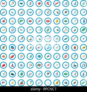 100 biz icons set, isometric 3d style Stock Vector