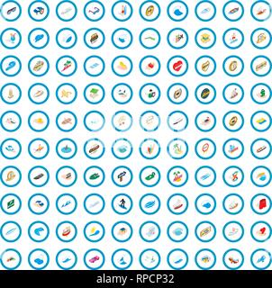 100 boat icons set, isometric 3d style Stock Vector