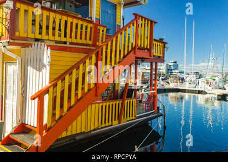 House on the water. Economical living in the overcrowded city. Stock Photo