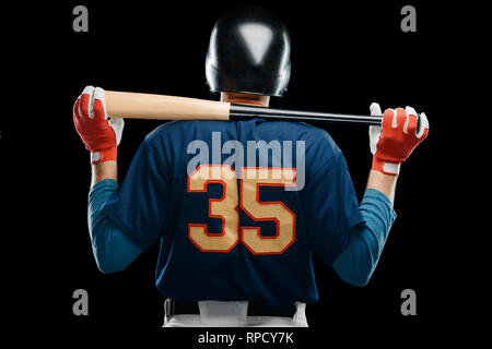 Back view on baseball player Stock Photo