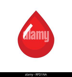 Blood Vector Icon. Red flat drop symbol Stock Vector
