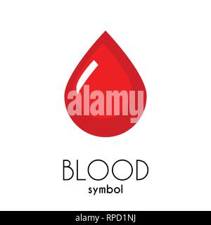 Blood Vector Icon. Red flat drop symbol Stock Vector