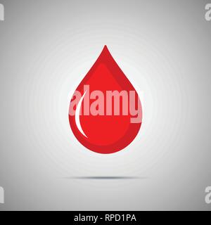 Blood Vector Icon. Red flat drop symbol Stock Vector
