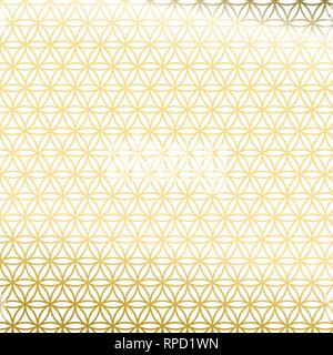 Sacred geometry golden gradient flower of life texture. Geometric pattern. Abstract vector overlapping circle ornament illustration. Stock Vector