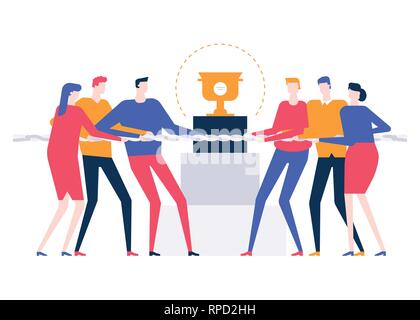 Business competition - colorful flat design style illustration Stock Vector