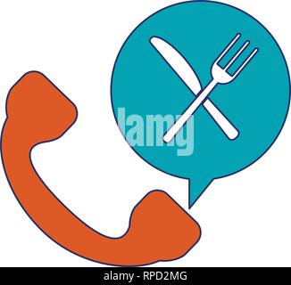 Fast food delivery blue lines Stock Vector