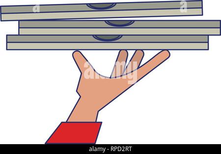 Fast food delivery blue lines Stock Vector