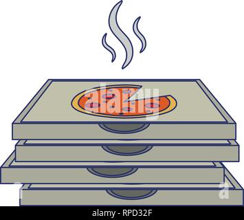 Fast food delivery blue lines Stock Vector