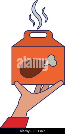 Fast food delivery blue lines Stock Vector