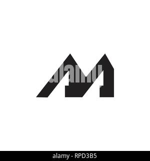 letter m simple geometric mountain logo vector Stock Vector