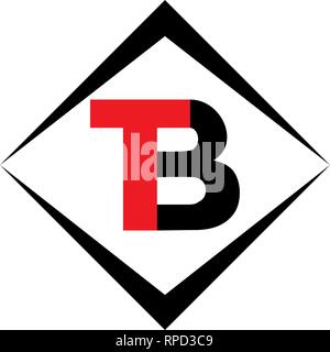 letters tb simple linked logo vector Stock Vector