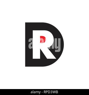 letters dr simple negative space logo Stock Vector