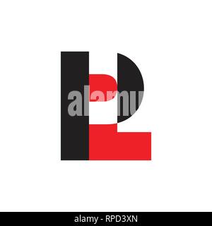 letters pl colorful design logo vector Stock Vector