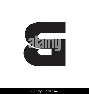 abstract letter qd simple geometric logo vector Stock Vector