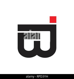 letters wj simple geometric line logo vector Stock Vector