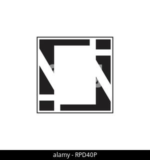 letters il square geometric frame logo vector Stock Vector