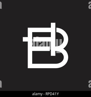 letters bt linked monogram geometric logo vector Stock Vector