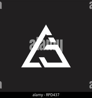 letters gj triangle arrows logo vector Stock Vector