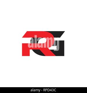 letters rg simple linked geometric logo vector Stock Vector