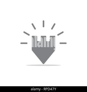 shine castle pin location symbol logo vector Stock Vector