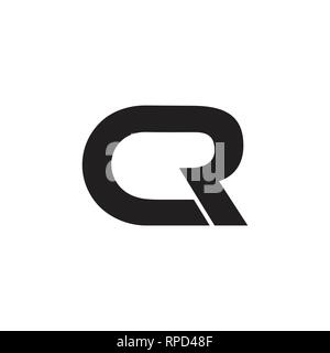 letters cr simple linked line logo Stock Vector