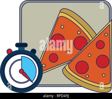 Fast food delivery blue lines Stock Vector