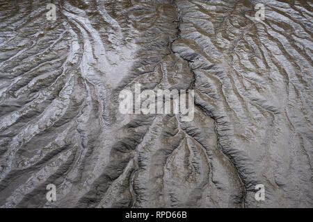 River Severn mud at low tide. Stock Photo