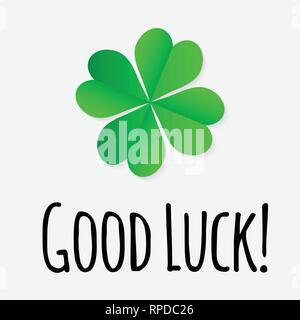 Four leaf clover lucky symbol. Good luck wish Stock Vector