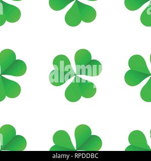 Green Irish Clover for St. Patricks Day seamless vector pattern Stock Vector