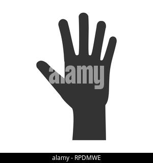 Open human hand palm -on white background vector illustration for web page or mobile application. VectorVector illustration, flat design. Stock Vector