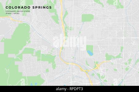 colorado springs colorado printable map excerpt this vector streetmap