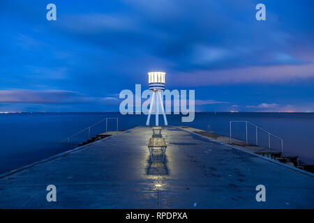 Lifeguard Tower at Bellevue Beach in Copenhagen, Denmark Stock Photo