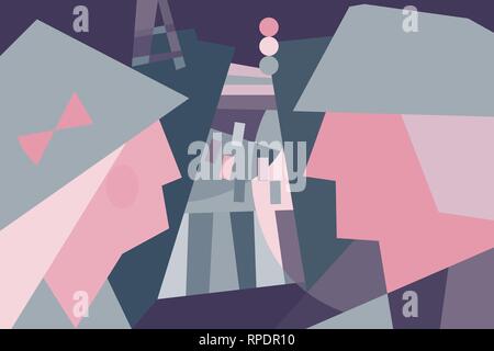 The old people in the city. The old man and the old woman against the background of the road Stock Vector