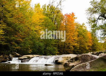 Small waterfall in Vermont during the Fall Stock Photo