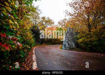 Mountain pass through Smuggler's Notch, Vermont Stock Photo