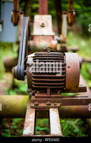 old oil rig in Allegheny National Forest, PA Stock Photo