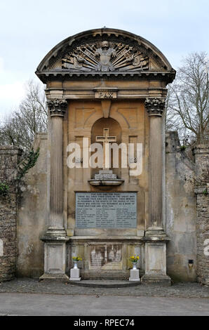 A First World War memorial in Roman style in Lacock, Wiltshire, UK.