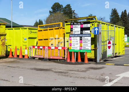 A Local Authority Public Recycling Centre in Cumbria Stock Photo