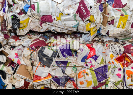 A pile of currently non-recyclable paper coffee cups from a selection of UK outlets Stock Photo