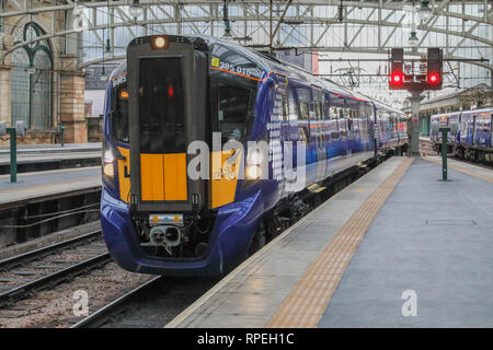 The Scotrail Class 385 Electric Train on the Cathcart Circle Line. The new Hitachi trains started operation on this route on Monday 18th February 2019 Stock Photo